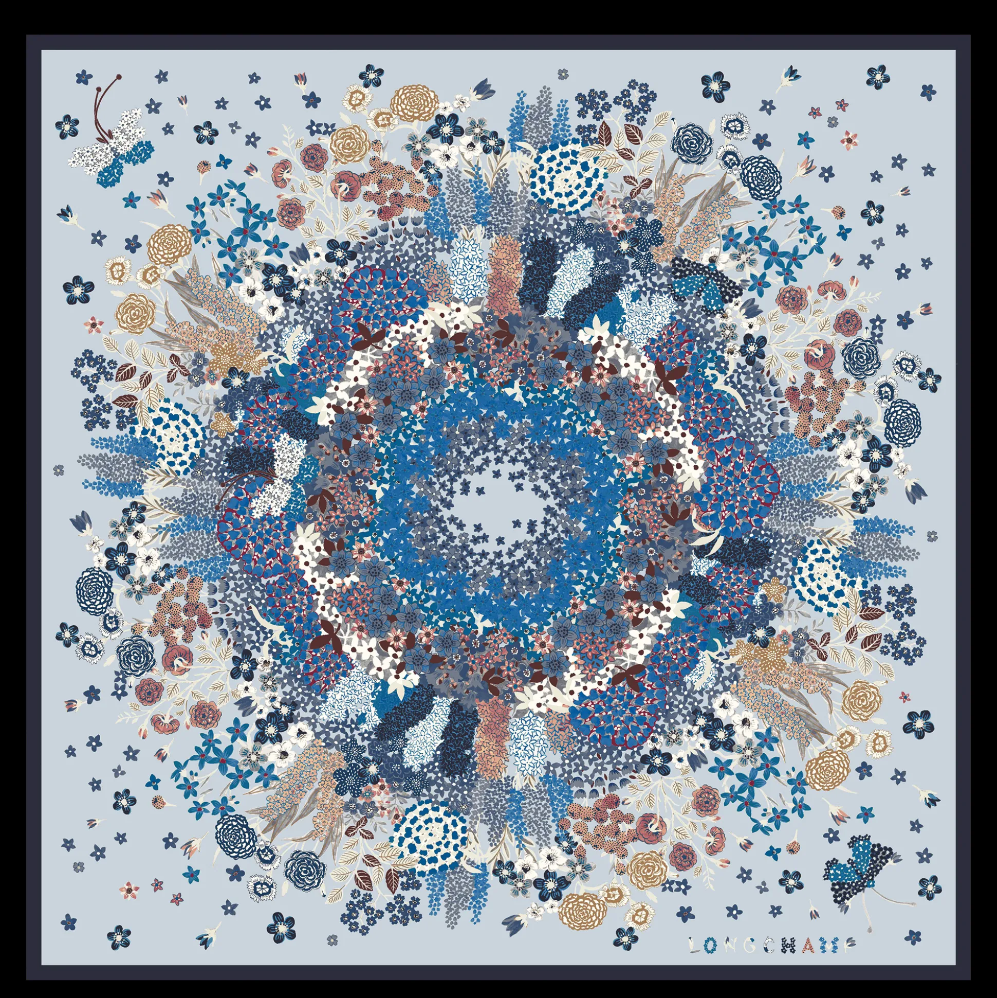 Collier De Fleurs Silk Scarf 90