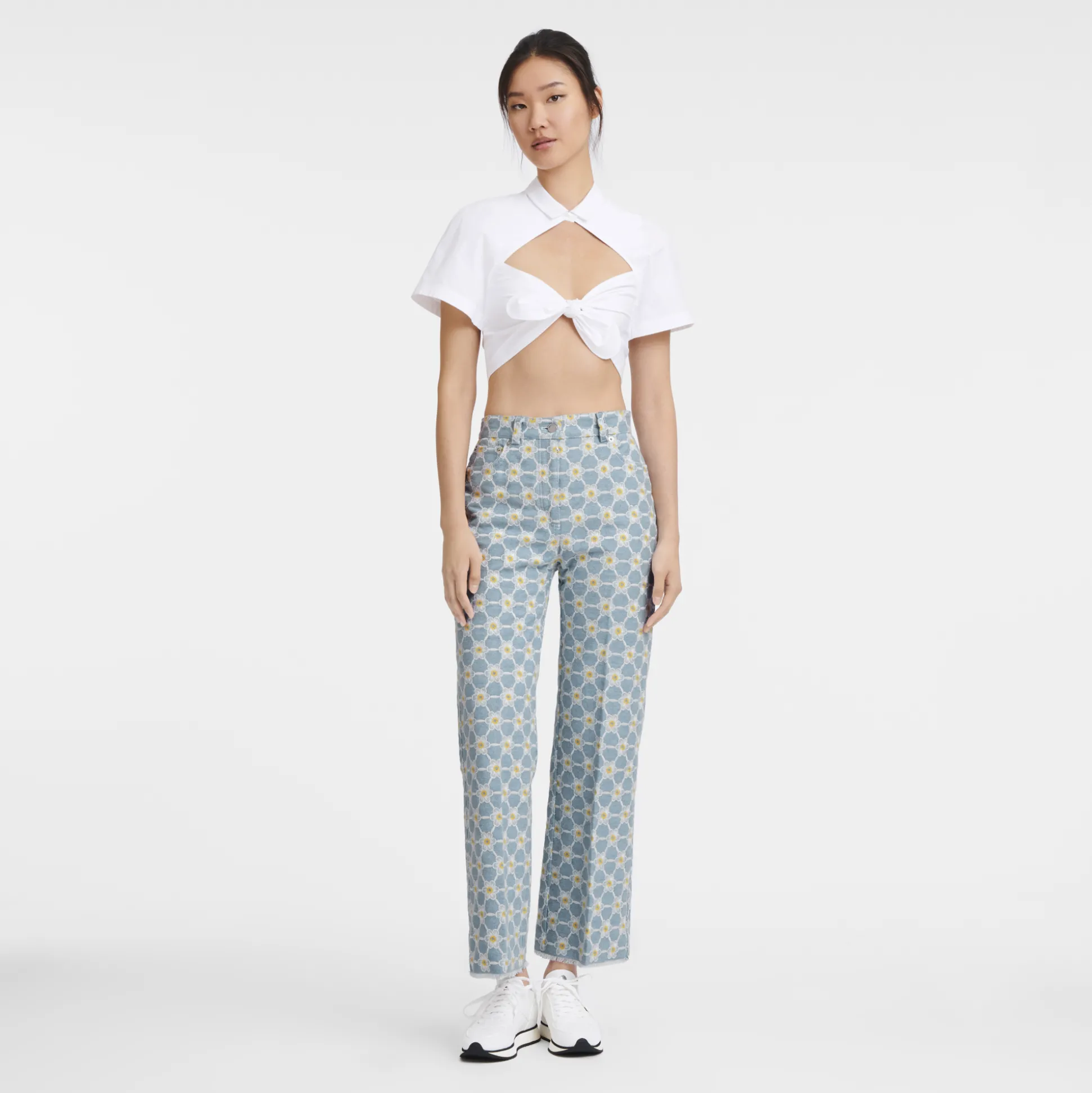 Embroidered Denim Trousers