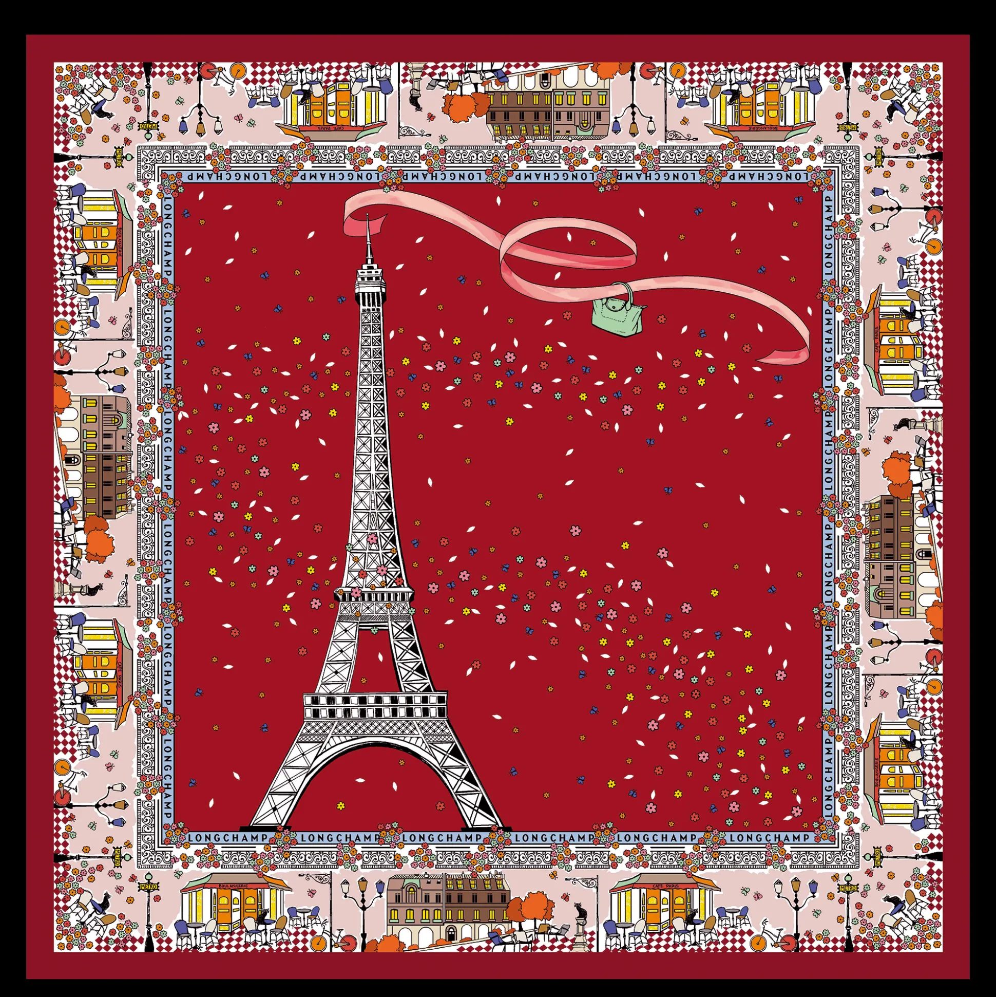 Le Pliage In Paris Silk Scarf